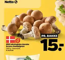 Netto ØGO økologiske danske brune champignon tilbud