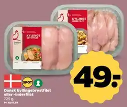 Netto Dansk kyllingebrystfilet eller -inderfilet tilbud