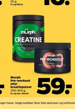 Netto Murph Pre-workout eller kreatinpulver tilbud