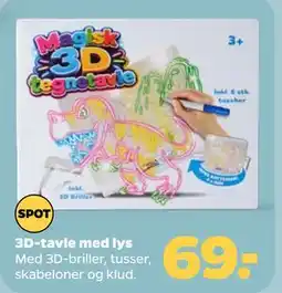 Netto 3D-tavle med lys tilbud