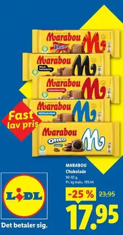 Lidl MARABOU Chokolade tilbud