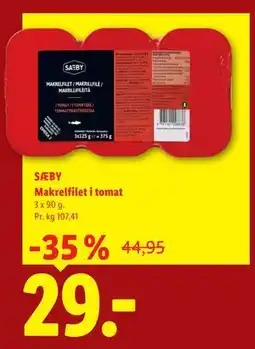 Lidl SÆBY Makrelfilet i tomat tilbud