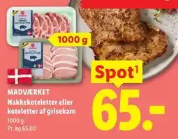 Lidl MADVÆRKET Nakkekoteletter eller koteletter af grisekam tilbud