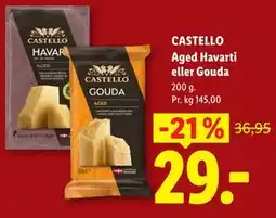Lidl CASTELLO Aged Havarti eller Gouda tilbud