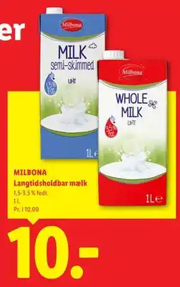 Lidl MILBONA Langtidsholdbar mælk tilbud