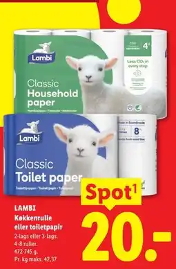 Lidl LAMBI Køkkenrulle eller toiletpapir tilbud