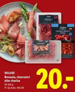 Lidl DELUXE Bresaola, charcuteri eller chorizo tilbud