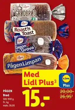 Lidl PÅGEN Brød, App-pris tilbud