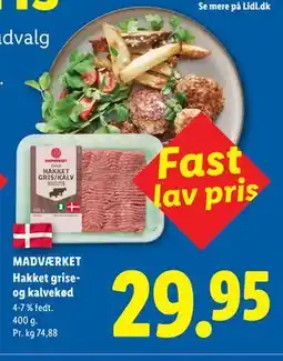 Lidl MADVÆRKET Hakket grise- og kalvekød tilbud