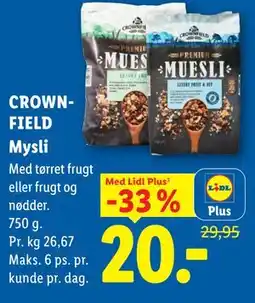 Lidl CROWNFIELD Mysli tilbud