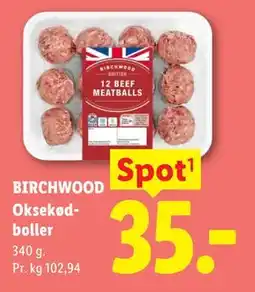 Lidl BIRCHWOOD Oksekødboller tilbud