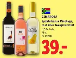 Lidl CIMAROSA Sydafrikansk Pinotage, rosé eller Tokaji Furmint tilbud