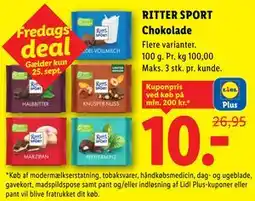 Lidl RITTER SPORT Chokolade tilbud