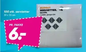 Bilka 100 stk. servietter tilbud