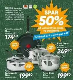 Bilka SPAR 50% på Jamie Oliver gryde- og pandeserie tilbud