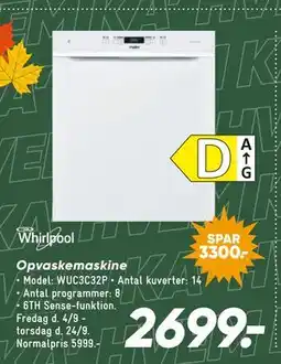 Bilka Whirlpool Opvaskemaskine tilbud