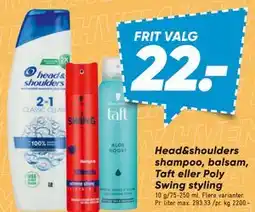Bilka Head&shoulders shampoo, balsam, Taft eller Poly Swing styling tilbud
