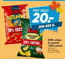 Bilka KiMs chips & snacks +50% poser tilbud