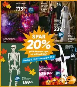 Bilka SPAR 20% på Halloween pynt og udklædning tilbud