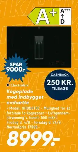 Bilka Kogeplade med indbygget emhætte tilbud