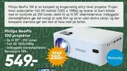 Bilka Philips NeoPix 100 projektor tilbud