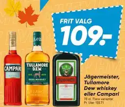 Bilka Jägermeister, Tullamore Dew whiskey eller Campari tilbud