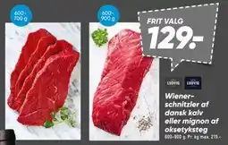 Bilka Wiener-schnitzler af dansk kalv eller mignon af oksetyksteg tilbud