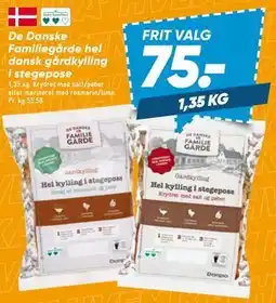 Bilka De Danske Familiegårde hel dansk gårdkylling i stegepose tilbud