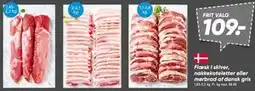Bilka Flæsk i skiver, nakkekoteletter eller mørbrad af dansk gris tilbud