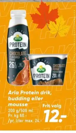 Bilka Arla Protein drik, budding eller mousse tilbud
