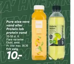 Bilka Pure aloe vera vand eller Protein lab protein vand tilbud
