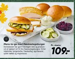 Bilka Menu to-go med flæskestegsburger tilbud