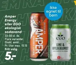 Bilka Amper Energy eller EGO økologisk sodavand tilbud