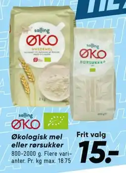 Bilka Økologisk mel eller rørsukker tilbud