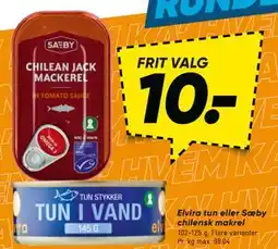 Bilka Elvira tun eller Sæby chilensk makrel tilbud