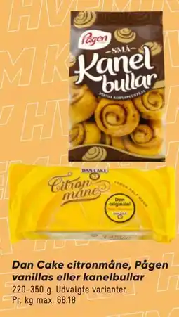 Bilka Dan Cake citronmåne, Pågen vanillas eller kanelbullar tilbud