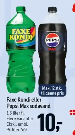 Føtex Faxe Kondi eller Pepsi Max tilbud