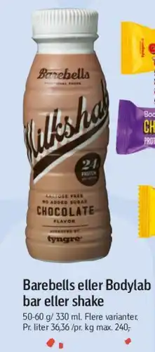 Føtex Barebells milkshake (chocolate) tilbud