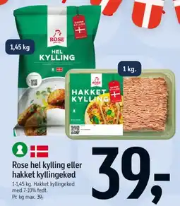 Føtex Rose hel kylling eller hakket kyllingekød tilbud