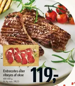 Føtex Entrecotes eller ribeyes af okse tilbud