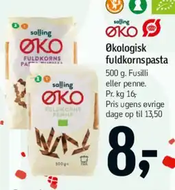 Føtex Økologisk fuldkornspasta tilbud
