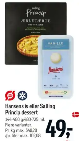 Føtex Hansens is / Salling Princip dessert tilbud
