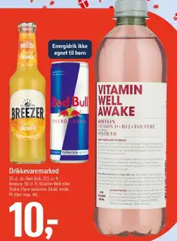 Føtex Drikkevaremarked (Breezer, Red Bull, Vitamin Well, State) tilbud