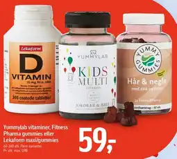 Føtex Yummylab vitaminer / Fitness Pharma gummies / Lekaform maxi/gummies tilbud