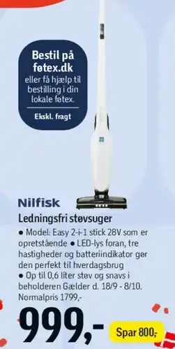 Føtex Nilfisk Ledningsfri støvsuger tilbud
