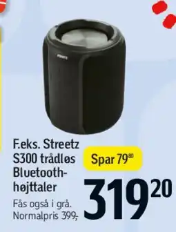 Føtex F.eks. Streetz S300 trådløs Bluetooth-højttaler tilbud