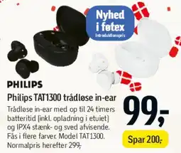 Føtex Philips TAT1300 trådløse in-ear tilbud