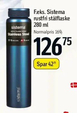 Føtex Sistema rustfri stålflaske 280 ml tilbud