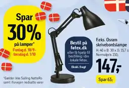 Føtex Osram skrivebordslampe tilbud