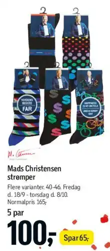 Føtex Mads Christensen strømper, 5 par tilbud
